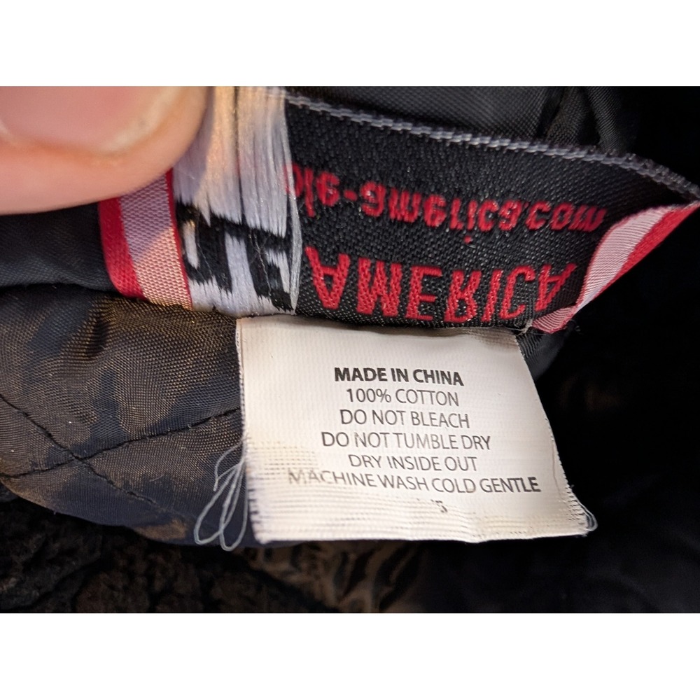 Ole America Black Trapper Hat Ear Flaps Faux Shearling Quilted Lining S - Picture 8 of 8